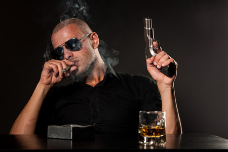 Dangerous man with a gun