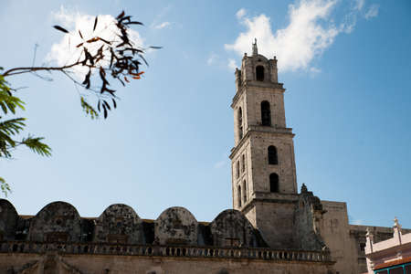 Christian church in old part of Havana. Capital city of Cuba, Habana.の写真素材