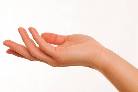 woman hands isolated over white background