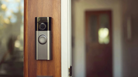 Smart home intercom with integrated camera and two-way audio systemの素材