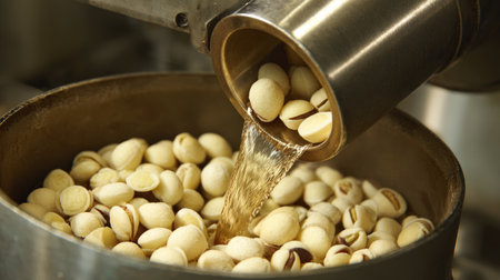 Industrial seasoning applicator distributing flavor evenly across snack productsの素材