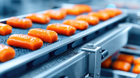 Precision sensors scanning each packaged item for quality assurance in food plantの素材