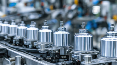 Food-grade filling station dispensing sauces into metallic retort pouches with precisionの素材