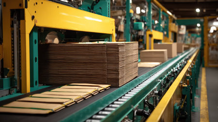 Tray of sterilized food pouches entering carton erector for shipping prepの素材