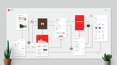 Email automation interface with affiliate lead generation and nurturing sequence workflow visibleの素材