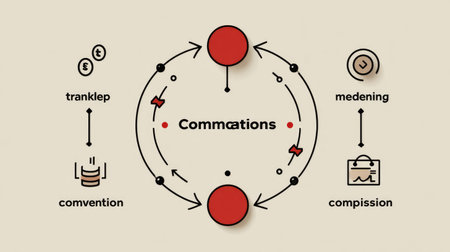 Flowchart of affiliate network cycle including merchant, affiliate, tracking, conversion, and commission stepsの素材