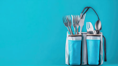 Foldable travel accessories like reusable shopping bags, utensils, and eco-friendly containersの素材