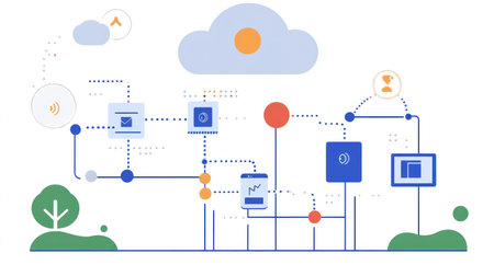 Abstract cloud platform interface managing big data pipelines and analytics toolsの素材