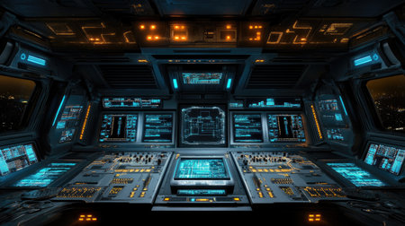 Artificial intelligence control panel managing automated IT services and digital infrastructureの素材