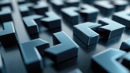 Seamless background featuring multiple D-rendered dark blue checkmarks floating in soft lightの素材