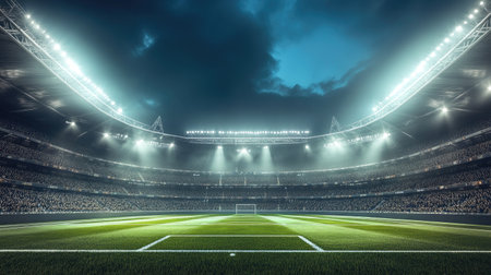 Creative graphic of stadium showing color and lighting without distinct crowd facesの素材