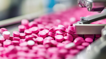 Automated inspection unit analyzing tablet color, shape, and uniformity on pharma lineの素材