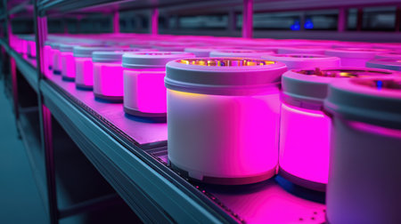 Robotics loading medicine containers in pharma storage system with advanced logistics techの素材