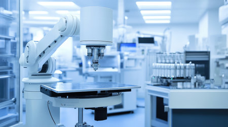 Multi-axis robotic systems optimizing workflow in automated pharma processingの素材