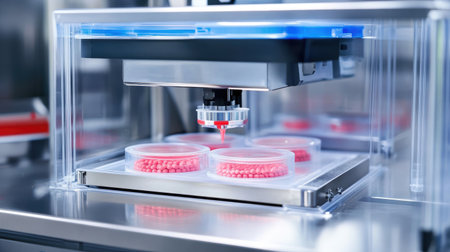 Medical capsule encapsulation machine operating in a transparent safety enclosureの素材