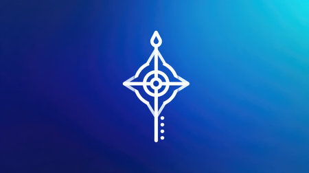 Engineering consulting brand logo featuring minimalist compass and ruler on blue gradientの素材