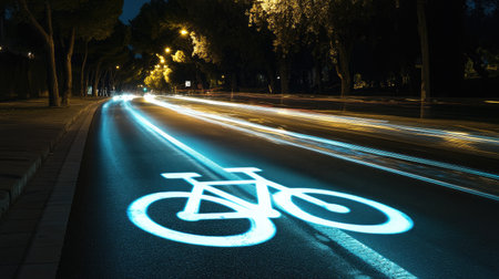 Smart bike lanes with embedded sensors and real-time traffic indicatorsの素材
