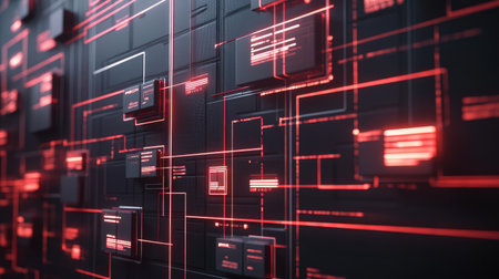 Logistics scheduling board filled with delivery timelines, package status, and location indicatorsの素材