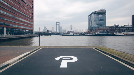 Intersection of public transport lanes with clearly marked electric vehicle pathsの素材
