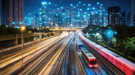 Visualization of smart transport flow management using AI and real-time traffic dataの素材