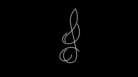 Black and white music note icon with minimal line art style for app designの素材