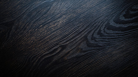 Black wood grain texture background with low light for rustic dark moodの素材