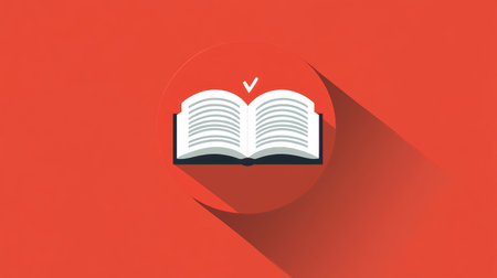 Book icon in circular badge format for use in educational certification visualsの素材
