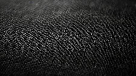 Dark black canvas texture background with even tone and slight grainの素材
