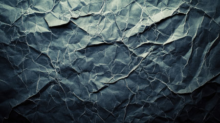 Dark black paper texture background with a soft wrinkled effect and lighting from aboveの素材