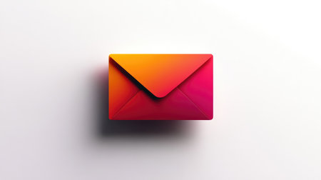 Gradient envelope icon with subtle shadow, isolated on white for UI useの素材