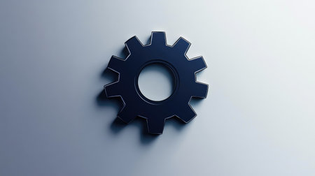 Industrial gear icon in high contrast clip art design for backend system controlの素材