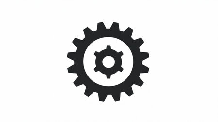 Industrial gear icon in high contrast clip art design for backend system controlの素材