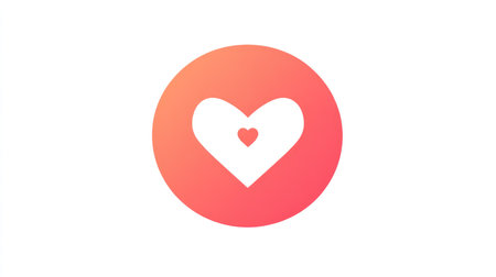 Love icon in a gradient red circle, clean vector for digital platformsの素材