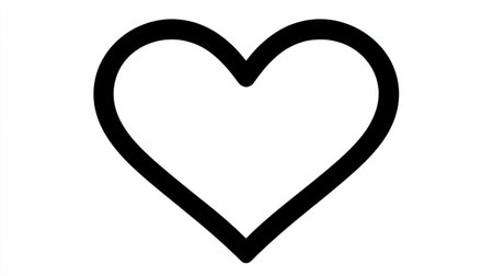 Outline heart symbol in thin black stroke, perfect for health or romantic themesの素材