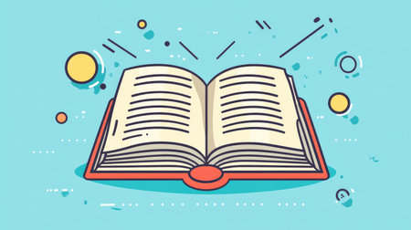 Thin-line book icon on transparent interface UI kit backgroundの素材