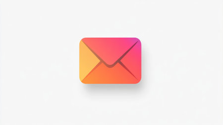 Gradient envelope icon with subtle shadow, isolated on white for UI useの素材