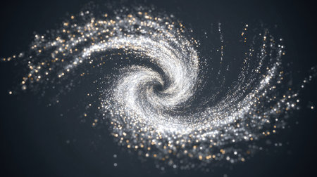 Machine learning algorithm visual with interconnected dots and data spiralの素材