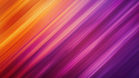 Gradient background with diagonal light streaks in bright purple and orange huesの素材