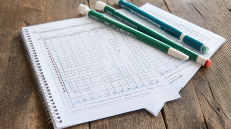 Guide sheet for exam prep with checklist, timetable, and essential formulas listed clearlyの素材