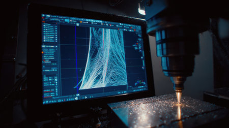 CAM milling machine working on bracelet prototype guided by digital CAD fileの素材