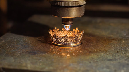Robotic polishing head applying finishing touch to diamond pendant structureの素材