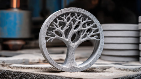 Ring mold tree with casting sprues ready for investment casingの素材