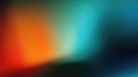 This abstract image showcases a blurred and colorful background with vibrant shades of blue, green, red, and orange, creating a soft and dreamy atmosphere suitable for artistic projects.の素材