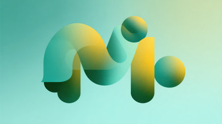 This abstract artwork features curvy shapes in soft pastel colors, creating a modern and visually appealing design perfect for various projects.の素材