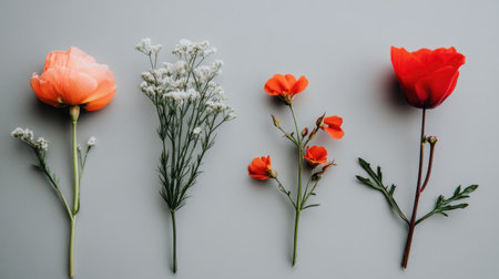 A stunning display of fresh flowers showcasing a variety of colors and shapes, perfect for inspiration in floral design, weddings, or interior decoration.の素材