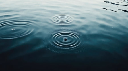 The image captures serene water ripples, reflecting calmness and tranquility. Ideal for showcasing nature's beauty or creating a peaceful ambiance in design projects.の素材