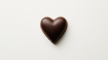 This image showcases a heart-shaped chocolate treat on a clean white background, perfect for representing love, indulgence, and sweet moments.の素材