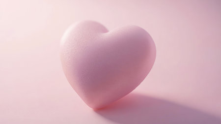 A soft pink heart-shaped object rests on a blurred pastel background, evoking feelings of love and serenity. This gentle design is perfect for romantic themes.の素材