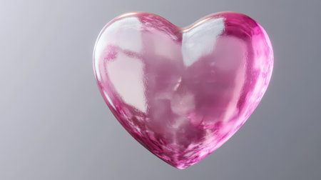 This glossy pink heart shape adds a touch of romance and beauty, perfect for designs related to love, affection, and special occasions. Ideal for creative projects.の素材