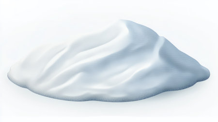 This image showcases a soft, fluffy pile of snow resting on a light background, perfect for seasonal designs, winter themes, or nature-related projects.の素材